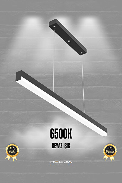 Hegza Lighting Magro 100cm ( Siyah Kasa, Beyaz Işık ) Ledli Sarkıt Modern Led Avize, Salon, Mutfak, Masa