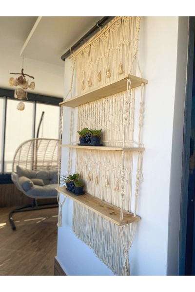 BY HATİCE DOĞAN Makrome Duvar Rafı