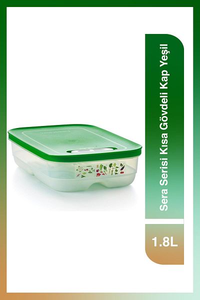 Tupperware Green Greenhouse Series - 1.8 Lt Short Body Fruit and Vegetable Storage Container