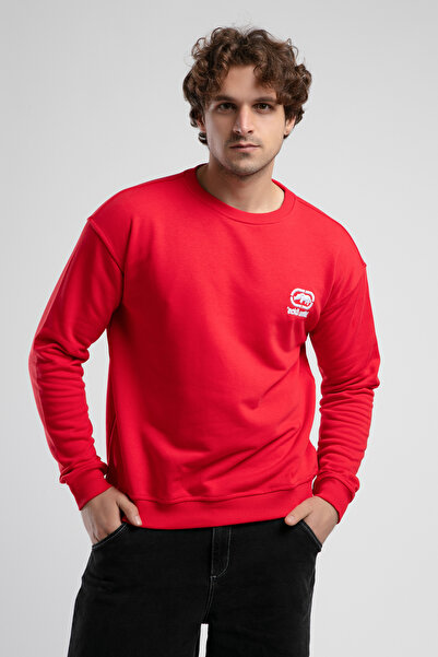 ECKO UNLTD Eastside Red Crew Neck Embroidered Loose Fit Men's Sweatshirt
