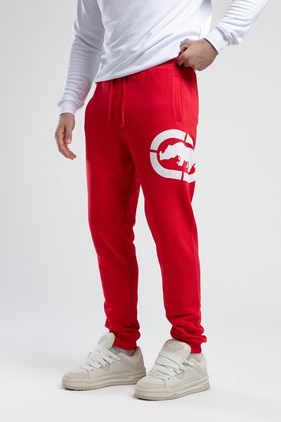 ECKO UNLTD Chelsea Red Relaxed Fit Printed Loose Fit Men's Tracksuit Bottom