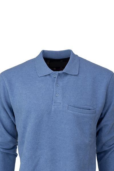 Oppland Pulover de iarnă pentru bărbați, cu gât polo, din bumbac, tricotat, cu nasturi Thessaloniki, cu buzunare, confortabil, complet