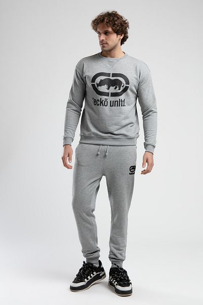 ECKO UNLTD Pierson Gray Relaxed Fit Embroidered Loose Fit Men's Tracksuit Bottom