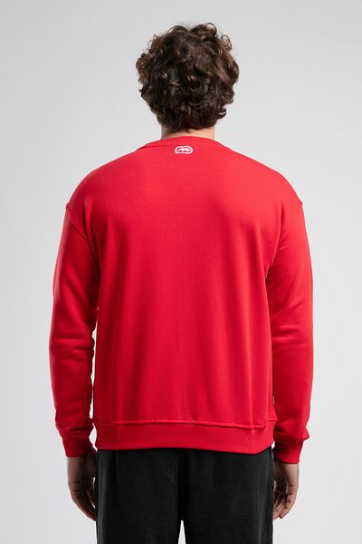 ECKO UNLTD Eastside Red Crew Neck Embroidered Loose Fit Men's Sweatshirt