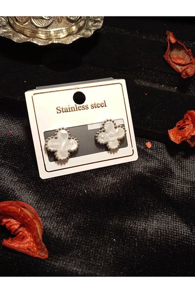 MODA Clover Model Stainless Steel Earrings - Symbol of Luck and Elegance