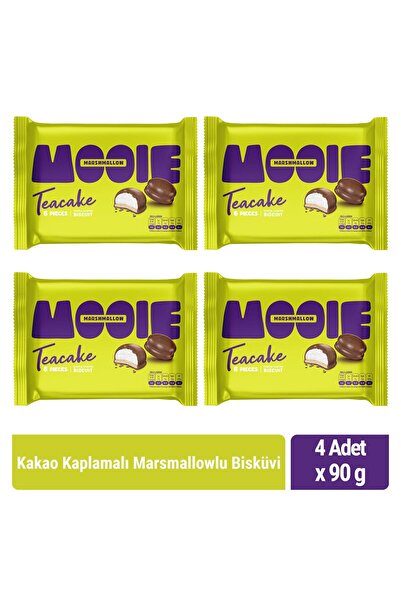 Mooie Kakao Kaplamalı Marshmallowlu Bisküvi 90 gr x 4 Adet