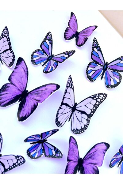 sevvom ÖZEL KESİM 3D UÇUŞAN LİLA MOR KARIŞIK RENKLERDE YENİLEBİLİR KESİLMİŞ K...