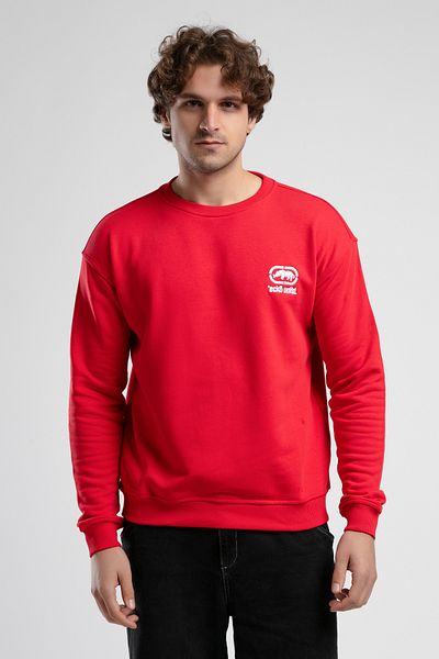 ECKO UNLTD Eastside Red Crew Neck Embroidered Loose Fit Men's Sweatshirt
