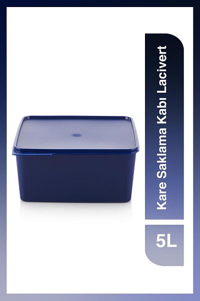 Tupperware Dark Blue 5 Lt Square Refrigerator Storage Container