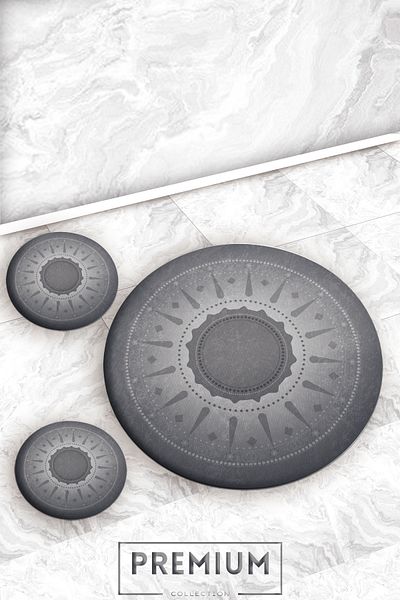Evperest Gray Shades Bath Mat Set