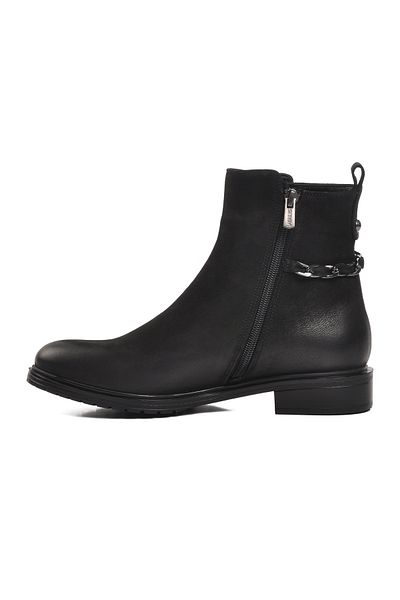 Venüs 20742K Black Nubuck Genuine Leather Women's Boots with Fleece Inside