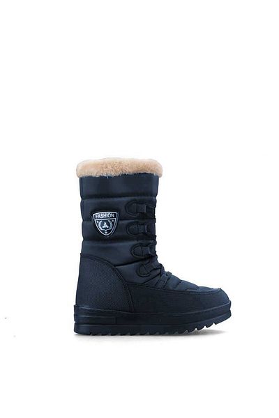Evojean Navy Blue Unisex Παιδικές μπότες χιονιού - Ψυχροαπωθητικές με φερμουάρ και γούνα