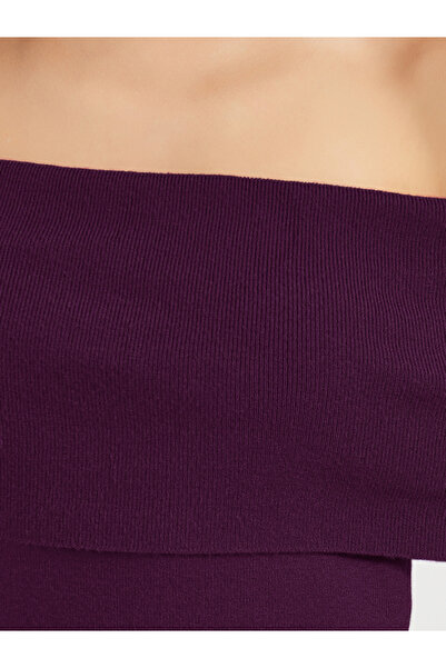 Styli Plain Off Shoulder Sweater Mini Dress