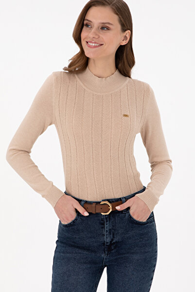 U.S. Polo Assn. Pulover de damă cu gât roșu 50292977-VR085