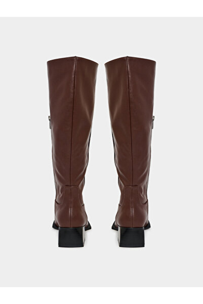 Raid By Styli Square Toe Calf Length Rider Boots