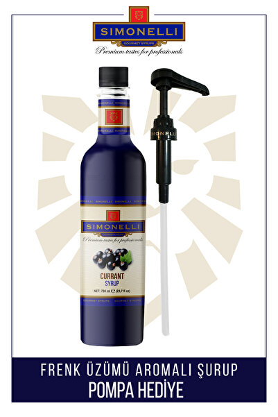 Simonelli Kahve Ve Kokteyl Şurubu Frenk Üzümü Aromalı 700 ml Pompa Hediyeli