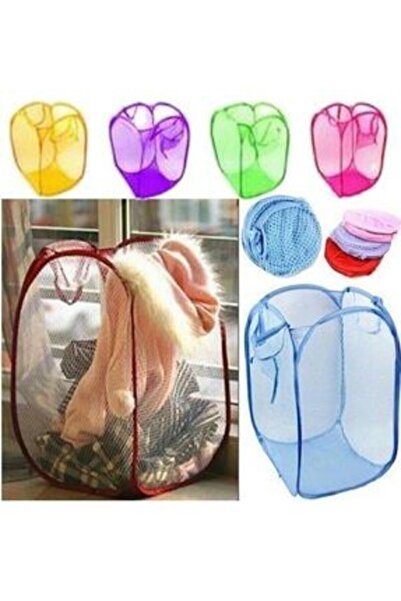 NOVAFACE STD Kirli Çamaşır Sepeti Oyuncak Filesi Katlanır Çamaşır Sepeti Klasik