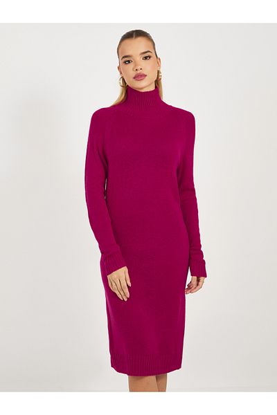 Styli Textured Knit Sweater Knee Length Dress