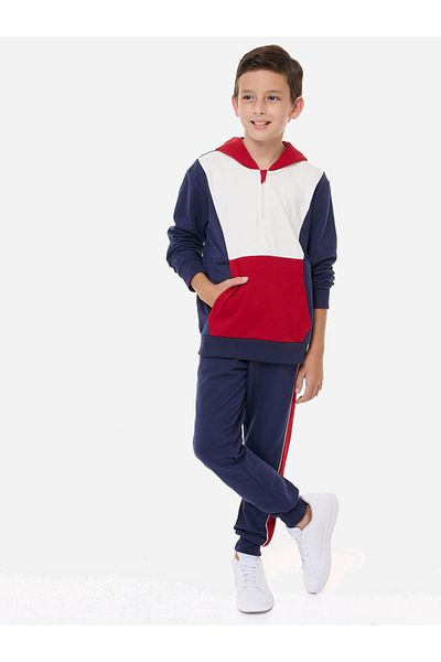 Victor and Jane By Styli Colorblock Hoodie & Joggers Set