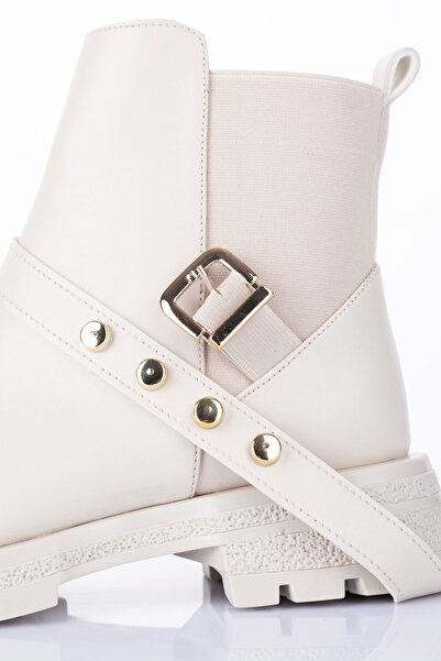 Getcho Layza Women's Thick Soled Beige Boots