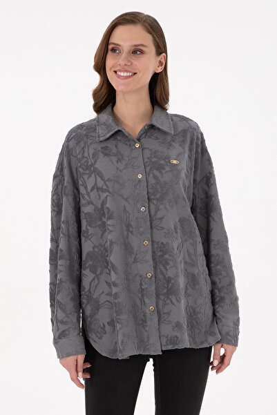 U.S. Polo Assn. Cămașă gri din material subțire pentru femei 50298166-VR024