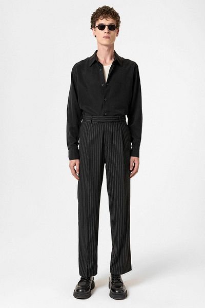 Antioch Black Striped Relaxed Fit Men's Trousers
