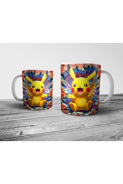 Pixxa Pokemon Pikachu Optical Illusion Mug Model 2