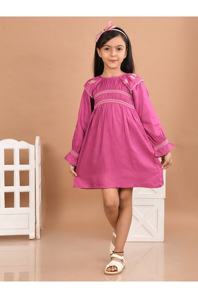 LilPicks By Styli Round Neck Knee Length Dress