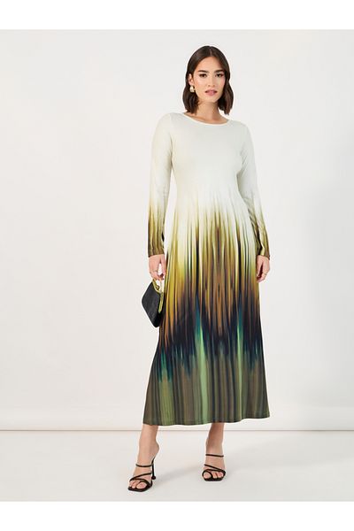 Styli Tie & Dye Print A-Line Maxi Dress