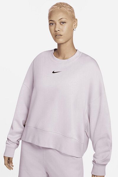Nike Hanorac pentru îmbrăcăminte sport oversize din lână violetă pentru femei, colecția Essential