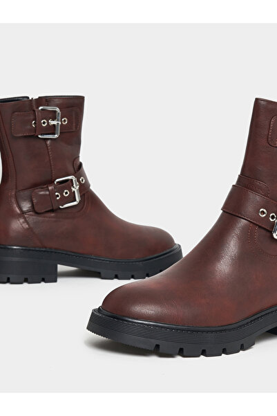 Raid By Styli Side Buckle Accent Biker Ankle Boots