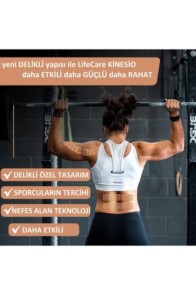 LİFE Care Kinesio Tape Delikli Kinesio Pro Serisi 5x5 m Ağrı Bandı Bej Renk