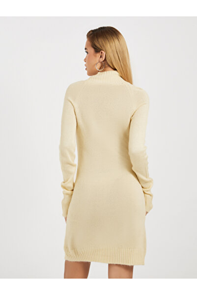 Styli Knitted Sweater Mini Dress with Long Sleeves