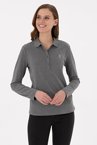 U.S. Polo Assn. Hanorac de damă antracit melange de bază cu gât polo 50289541...