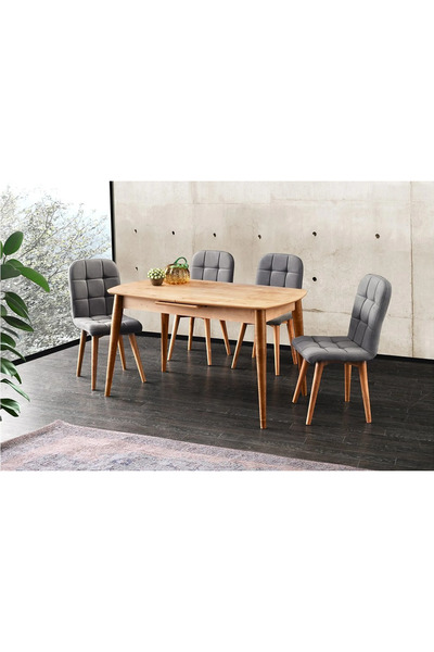 Levent Mobilya Aksesuar ESSEN MASA, ETRO SANDALYE, MEŞE, 130x80