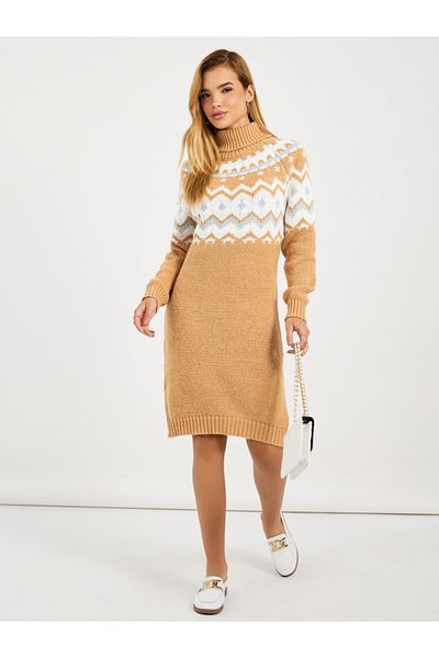 Styli Patterned Sweater Knee Length Dress