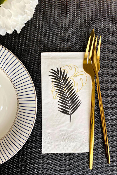 loyderlena 25 منديل ورقي بنمط أوراق الشجر - طبقة مزدوجة، منديل عرض مطبوع مقاس...