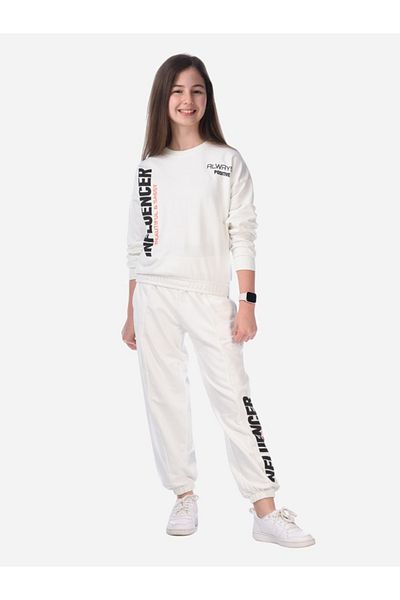 Victor and Jane By Styli Slogan Print Regular Sweatshirt & Joggers Set