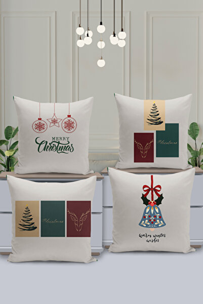 Filamente Різдвяний різдвяний візерунок 4pcs Набір чохлів для подушок двостор...