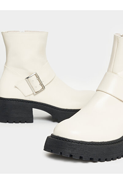 Raid By Styli Solid Buckle Detail Biker Ankle Boots