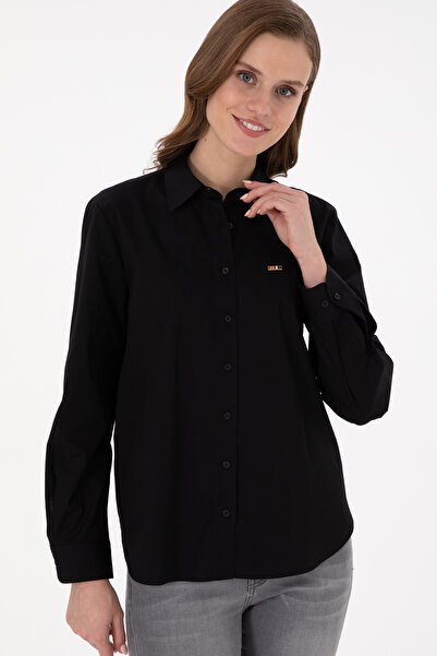U.S. Polo Assn. Kadın Siyah Uzun Kollu Gömlek 50297103-VR046