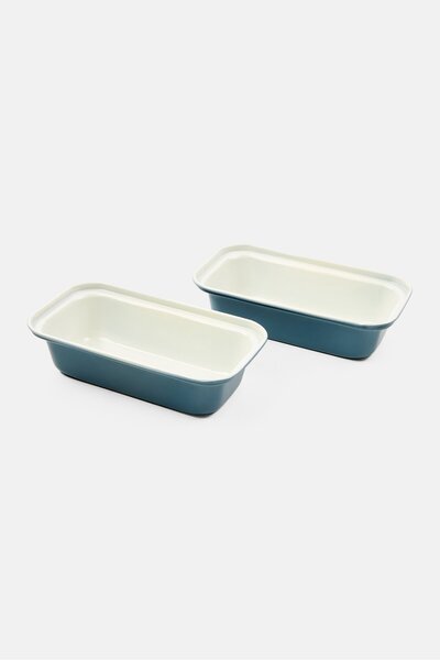 Cook With Color 2 Pcs Non Stick Mini Loaf Pan Set, Slate Blue