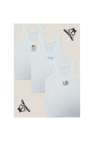 MarkaTurko BLUEY CUSTOM DESIGN PRINTED BOY'S CLASSIC ATHLETE 3-PACK
