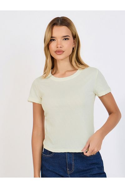 Styli Regular Fit Ribbed Round Neck T-Shirt