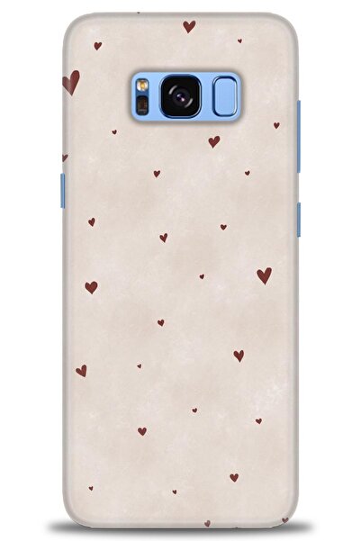 GMOtp Samsung Galaxy S8 Kılıf - Kahve Kalpler