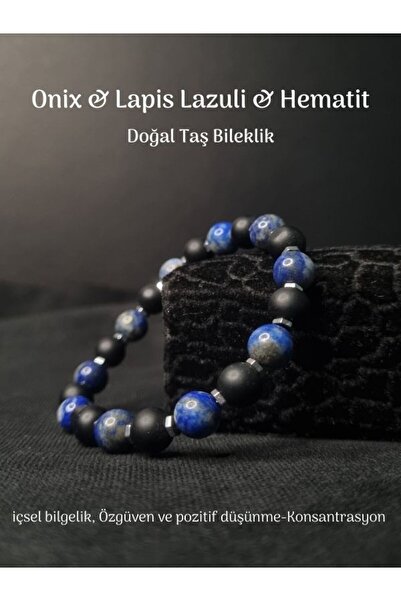 Tuana Trend عالية الجودة أونيكس الهيماتيت واللازورد - حجر تركيز التوازن الإيج...