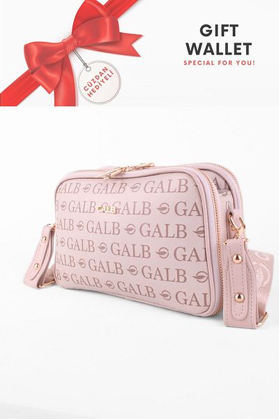 GALB LEATHER Women's Shoulder Bag with Wallet and Gift, 5 Compartments, Wide Strap, Suitable for Daily Use, Price
