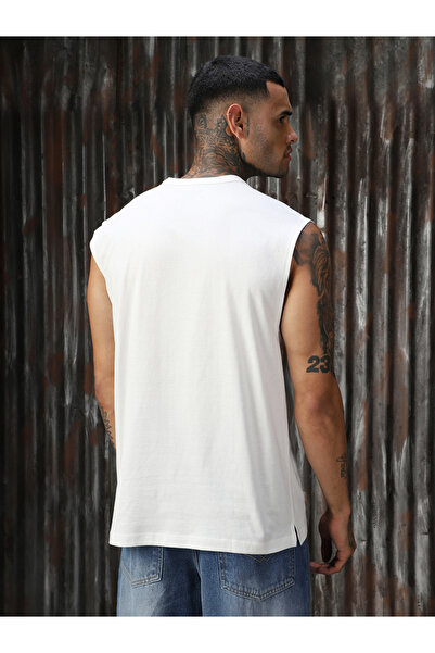 High Star By Styli Cotton Relaxed Fit Sleeveless T-Shirt