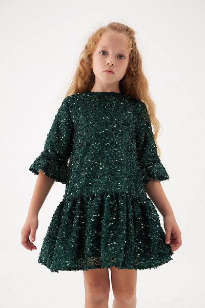 Tyess Bg Store Girl's Green Dress Ns22fwt4925