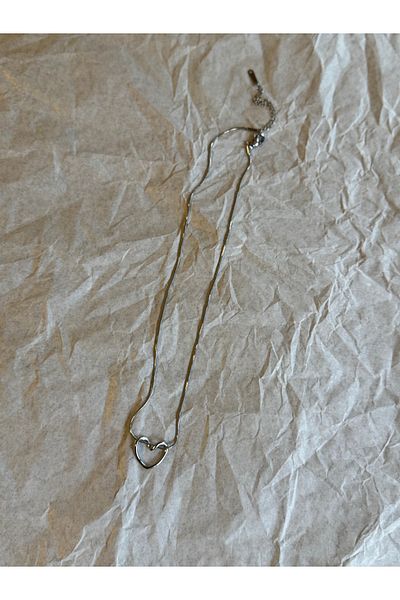 shop Silver Steel Heart Necklace